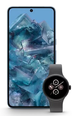 Google Pixel watch and phone